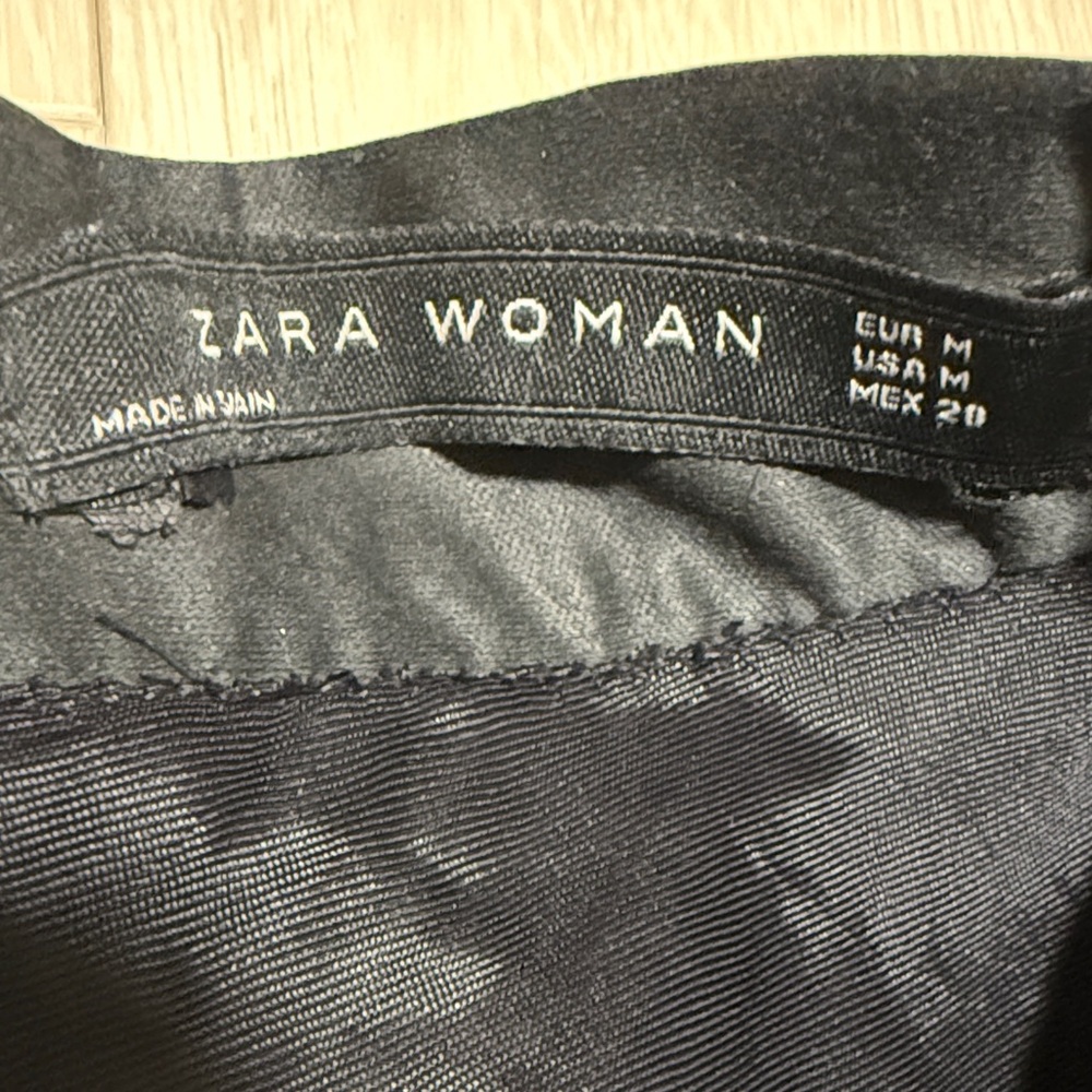 Zara Navy Blue Patterned Skater Mini Skirt - Picture 3 of 7